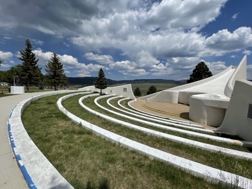 Amphitheater seating at Vietnam Veterans Memorial in Cimarron New Mexico